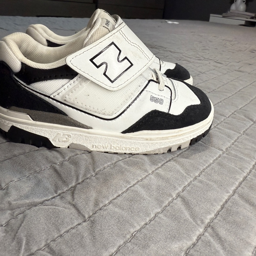 New Balance Kids' White and Black Sneakers